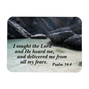 Psalm 34:4 Ik zocht de Heer en hij hoorde me Magneet