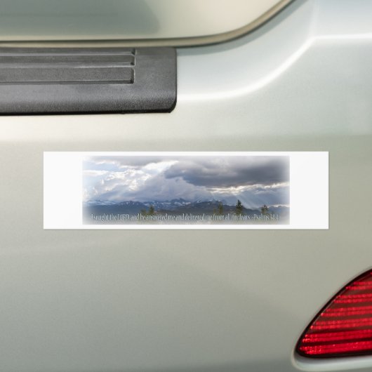Psalm 34:4 licht achtergrond bumpersticker (Op auto)