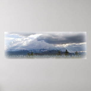 Psalm 34:4 Panorama licht vignet Poster