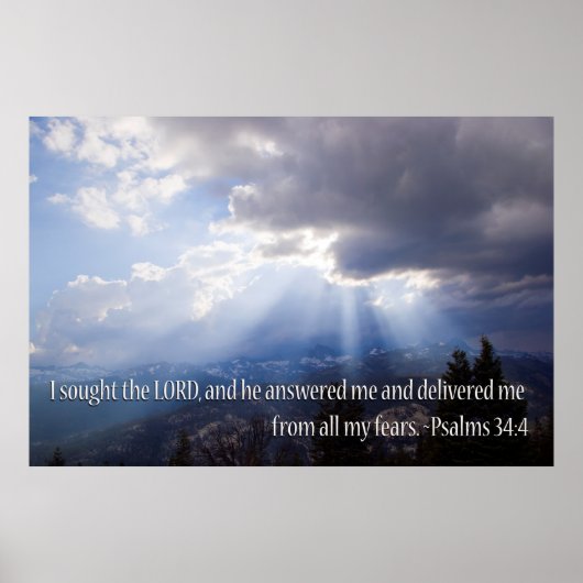Psalm 34:4 poster (Voorkant)
