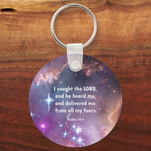 Psalm 34:4 sleutelhanger (Voorkant)