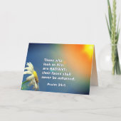 Psalm 34:5 Wie naar Hem kijkt, is een stralende Bi Kaart (Voorkant)