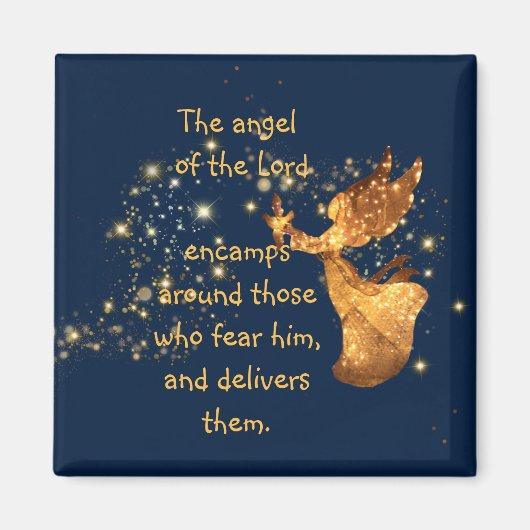 Psalm 34:7 Angel of the Lord Encamps Around Magneet (Voorkant)