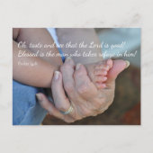 Psalm 34:8 Baby op Oma's Lap Briefkaart (Voorkant)