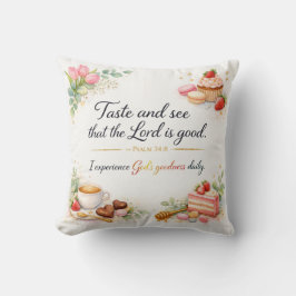 Psalm 34:8 Bible Verse, Messianic Jewish Decor Kussen