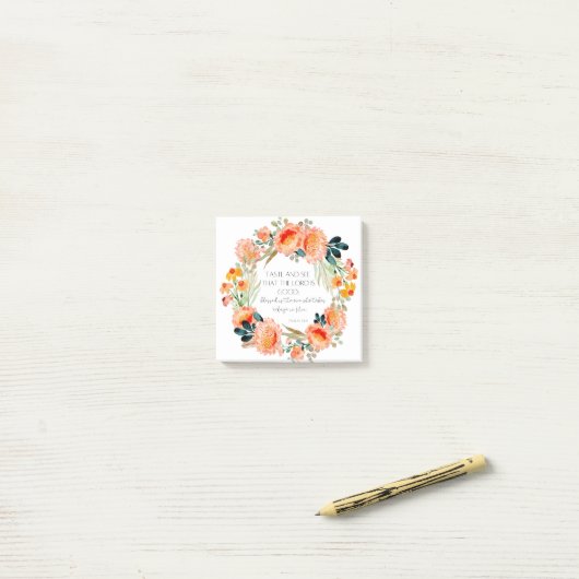 Psalm 34:8 Christelijke Bijbel Verse Post-it Nota' Post-it® Notes (Op bureau)