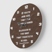 Psalm 34:8 de LORD is goed, gezegend is het man Grote Klok (Hoek)