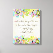 Psalm 34: 8 | Motivatie Bijbel Quotes Verse Canvas Afdruk (Voorkant)