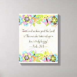 Psalm 34: 8 | Motivatie Bijbel Quotes Verse Canvas Afdruk