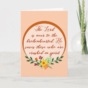Psalm 34, de Heer is dicht bij de gebroken Heared Kaart