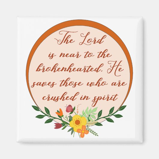 Psalm 34, de Heer is dicht bij het gebroken hart Magneet (Voorkant)