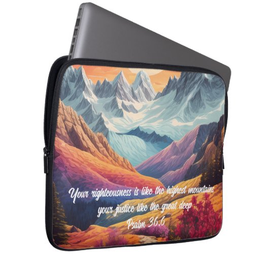 Psalm 36:6 (v2) | laptop sleeve (Voorkant Rechts)