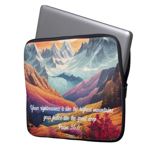 Psalm 36:6 (v2) | laptop sleeve (Voorkant Links)