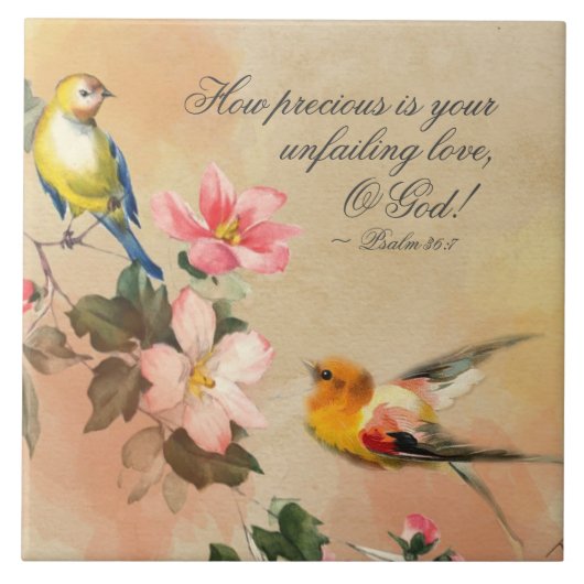 Psalm 36:7 Hoe waardevol je nietsontziende liefde, Tegeltje (Voorkant)