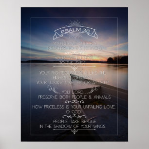 Psalm 36 Wall Art Poster 16 x 20 inch, Inspirerend