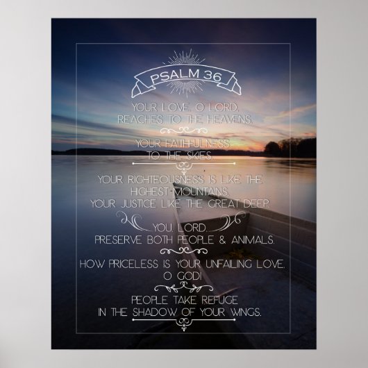 Psalm 36 Wall Art Poster 16 x 20 inch, Inspirerend (Voorkant)