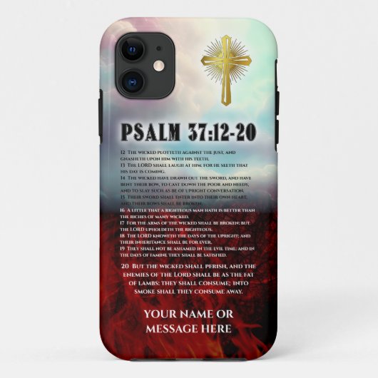 Psalm 37 12 tot 20 Bijbelcitaat Hemel en Hel Case-Mate iPhone Case (Achterkant)