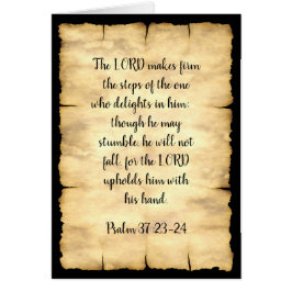 Psalm 37:23-24 - 7 x 5-inch art Kaart