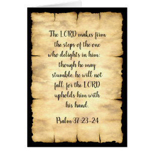 Psalm 37:23-24 - 7 x 5-inch art Kaart