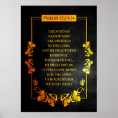 Psalm 37:23-24 Bijbelversie Poster (Voorkant)