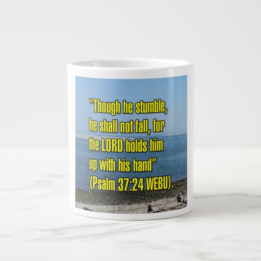 Psalm 37:24 WEBU Mug Grote Koffiekop (Voorkant)