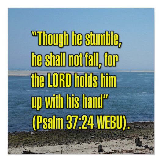 Psalm 37:24 WEBU Perfect Poster (Voorkant)