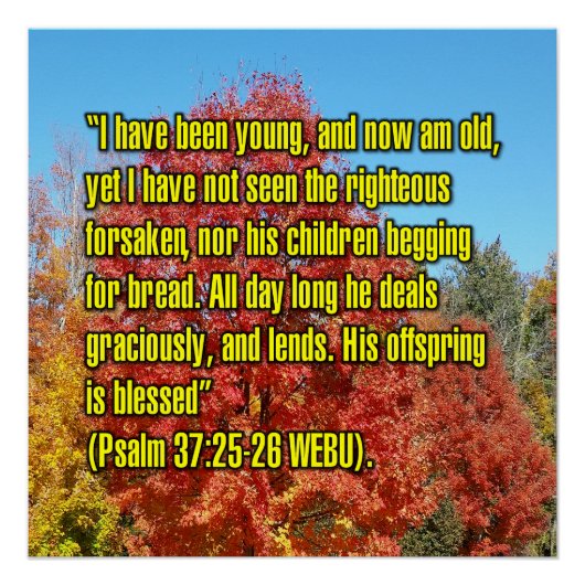 Psalm 37:25-26 WEBU Perfect Poster (Voorkant)