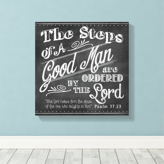 Psalm 37:32 Vaderdag Verpakt Canvas Afdruk (Insitu (Houten vloer))