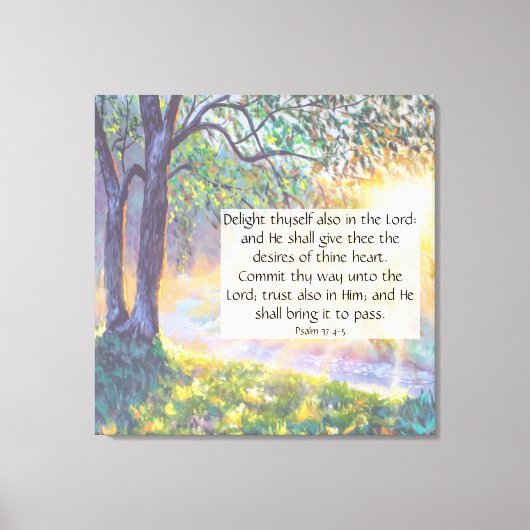 Psalm 37:4-5 canvas afdruk (Voorkant)