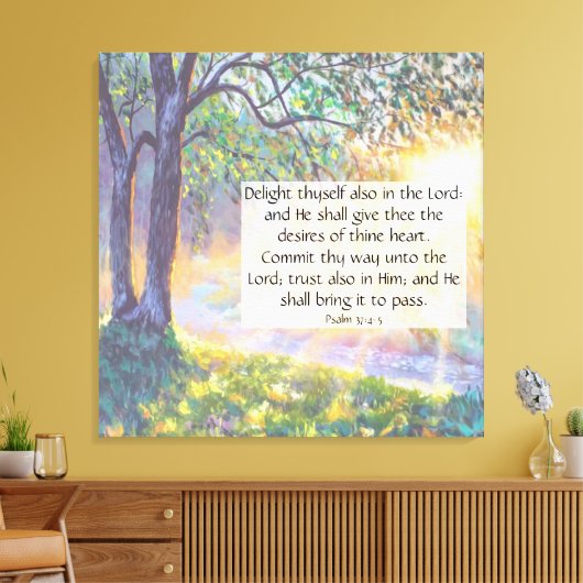 Psalm 37:4-5 canvas afdruk (Insitu (Woonkamer))