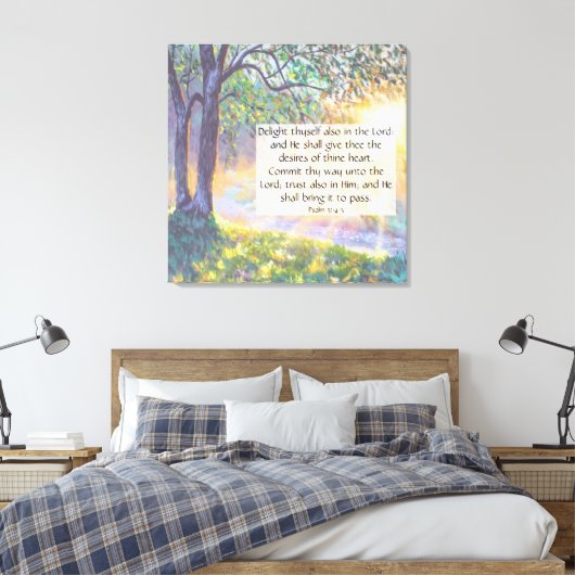 Psalm 37:4-5 canvas print (Insitu (Slaapkamer))