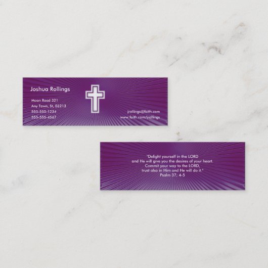 psalm 37; 4-5 - Christelijk Mini Visitekaartje (Voorkant / Achterkant)