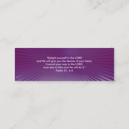 psalm 37; 4-5 - Christelijk Mini Visitekaartje (Achterkant)