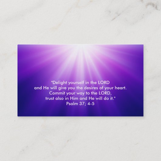 Psalm 37; 4-5 - Christelijk Visitekaartje (Achterkant)