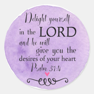 Psalm 37:4 Bijbel Christelijke Stickers Lavender