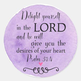 Psalm 37:4 Bijbelse Christelijke Stickers Lavender