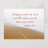Psalm 37:4 Bijbelvers, Sandy Ocean Beach Custom Briefkaart (Voorkant)