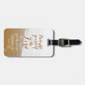 Psalm 37:4 Bijbelvers, zandstrand en oceaan, Bagagelabel (Voorkant horizontaal)