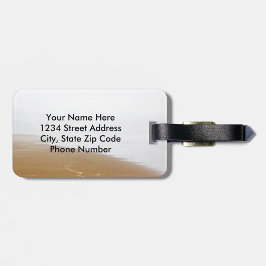 Psalm 37:4 Bijbelvers, zandstrand en oceaan, Bagagelabel (Achterkant horizontaal)