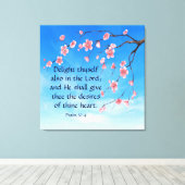 Psalm 37:4 canvas afdruk (Insitu (Houten vloer))