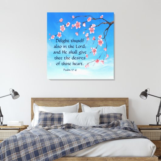 Psalm 37:4 canvas afdruk (Insitu (Slaapkamer))