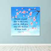 Psalm 37:4 canvas afdruk (Insitu (Houten vloer))