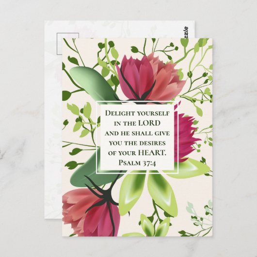 Psalm 37:4 Doe jezelf plezier in de Lord Clover Briefkaart (Voorkant / Achterkant)