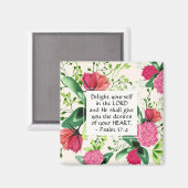 Psalm 37:4 Doe jezelf plezier in de Lord Clover Magneet (Voorkant / Achterkant)