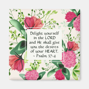 Psalm 37:4 Doe jezelf plezier in de Lord Clover Magneet