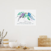 Psalm 37:4 Geniet van jezelf in de Heer, Floral Poster (Keuken)