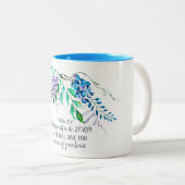 Psalm 37:4 Geniet van jezelf in de Heer, Floral Tweekleurige Koffiemok (Voorkant rechts)