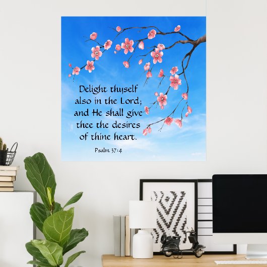 Psalm 37:4 poster (Thuiskantoor)