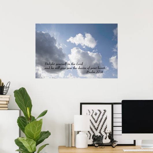Psalm 37:4 poster (Thuiskantoor)