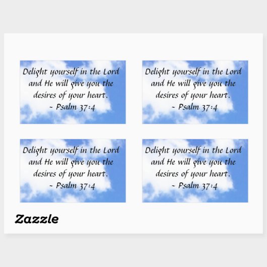 Psalm 37:4 rechthoekige sticker (Vel)
